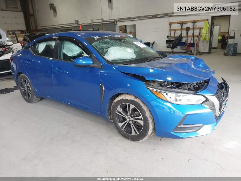 NISSAN SENTRA 2021, VIN 3N1AB8CV2MY306152