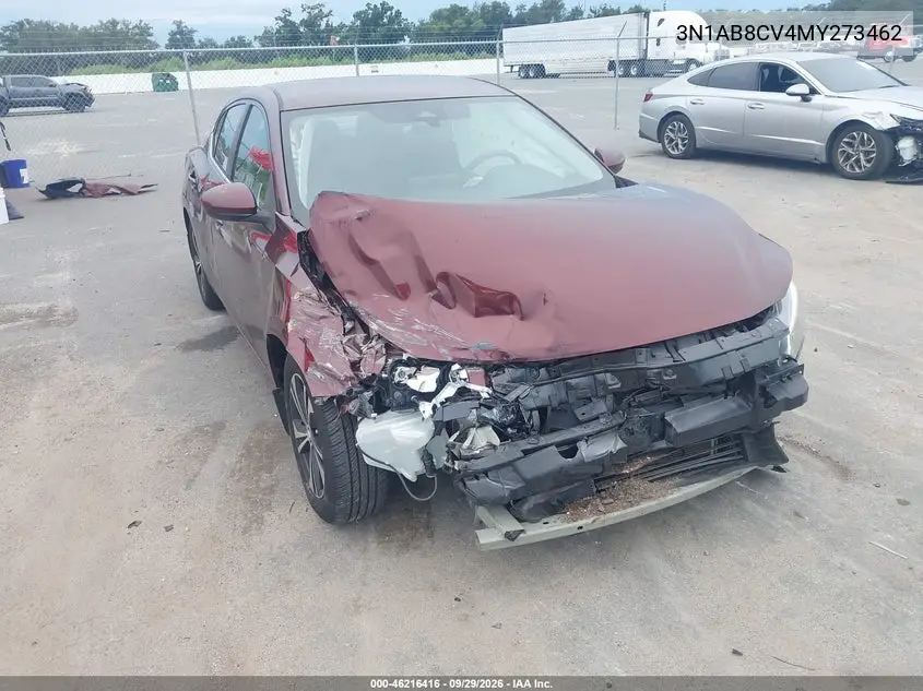 NISSAN SENTRA 2021, VIN 3N1AB8CV4MY273462