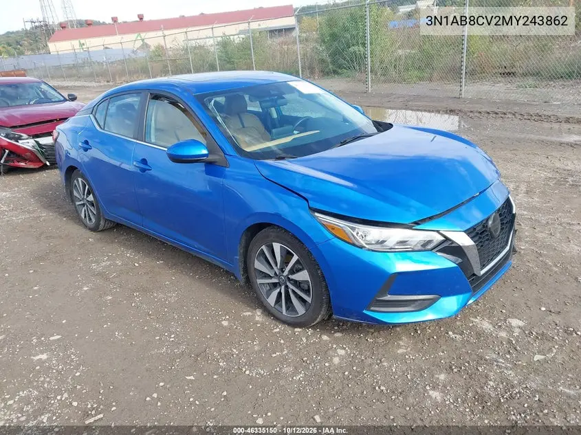 NISSAN SENTRA 2021, VIN 3N1AB8CV2MY243862