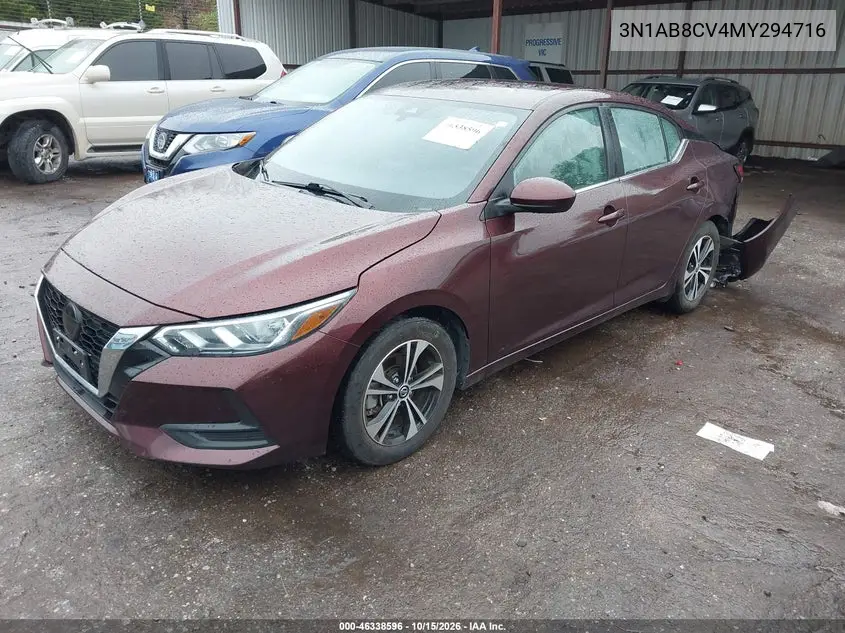 2021 NISSAN SENTRA VIN 3N1AB8CV4MY294716 — фото 2