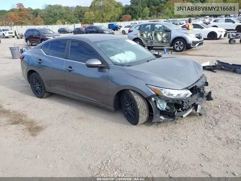 NISSAN SENTRA 2021, VIN 3N1AB8BV8MY216683