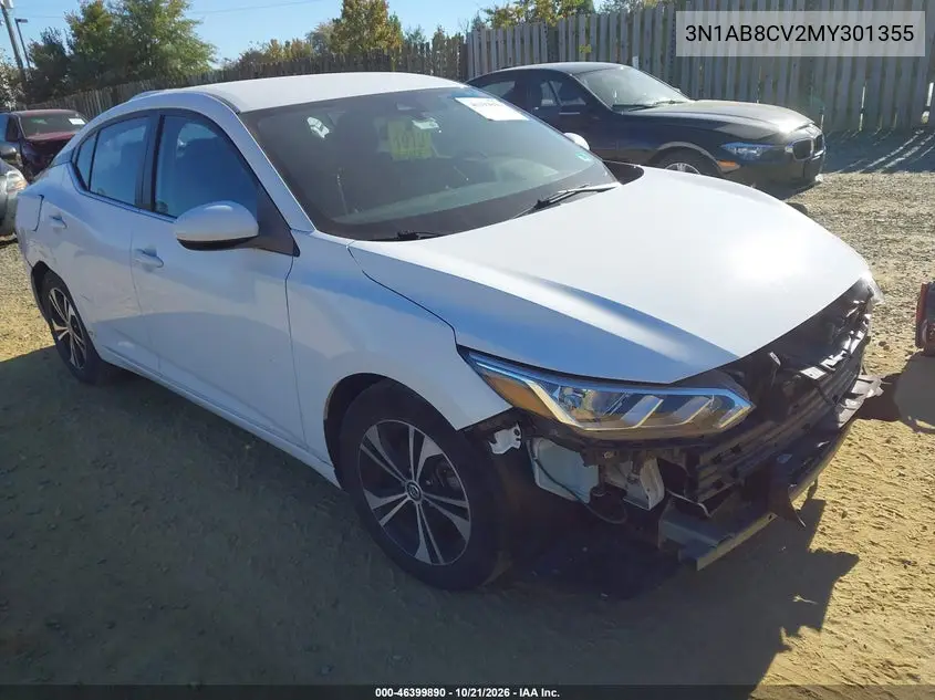 NISSAN SENTRA 2021, VIN 3N1AB8CV2MY301355