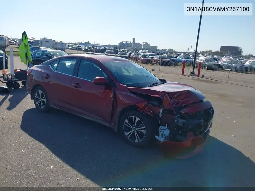 NISSAN SENTRA 2021, VIN 3N1AB8CV6MY267100
