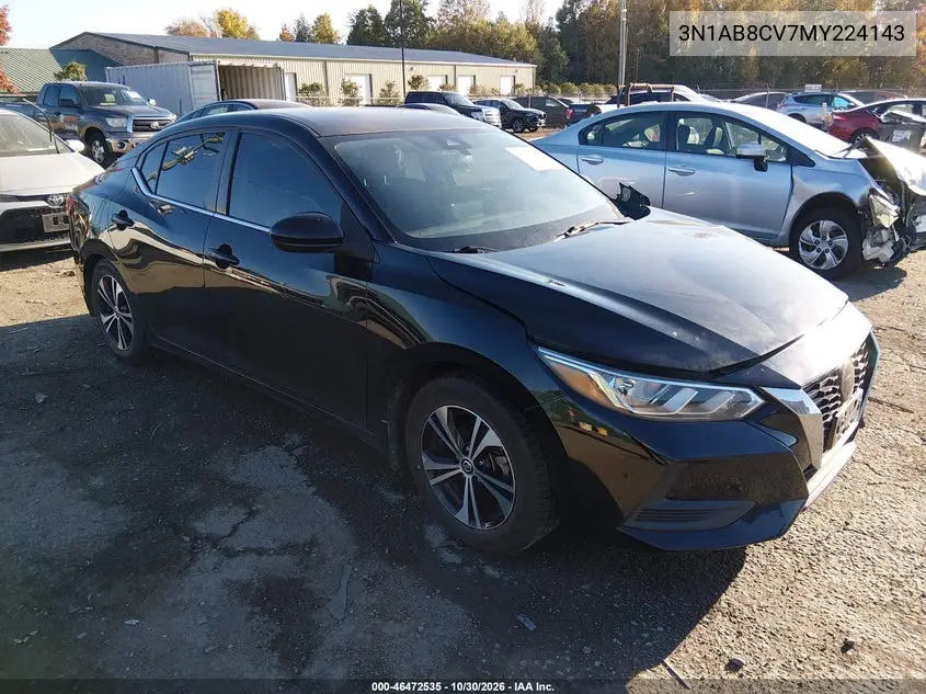 NISSAN SENTRA 2021, VIN 3N1AB8CV7MY224143