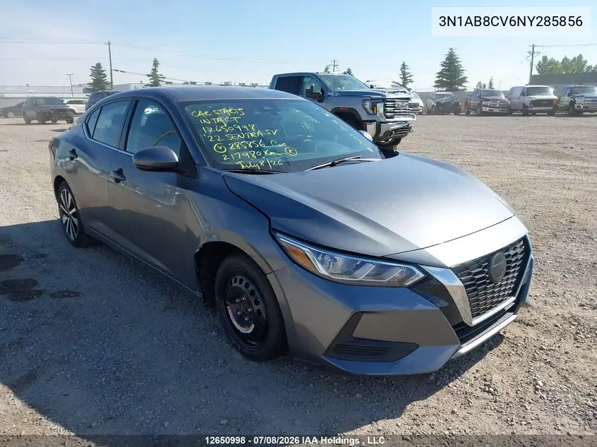 NISSAN SENTRA 2022, VIN 3N1AB8CV6NY285856