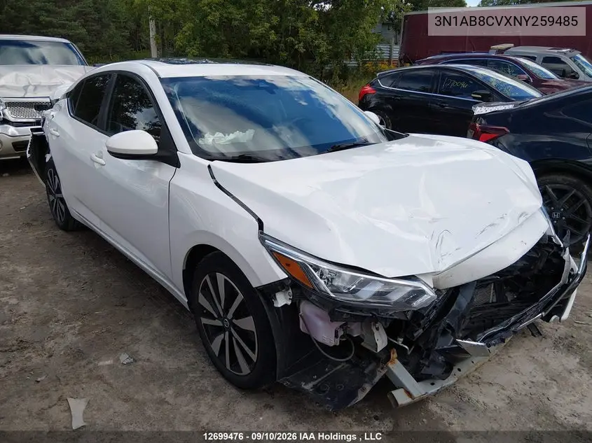 NISSAN SENTRA 2022, VIN 3N1AB8CVXNY259485