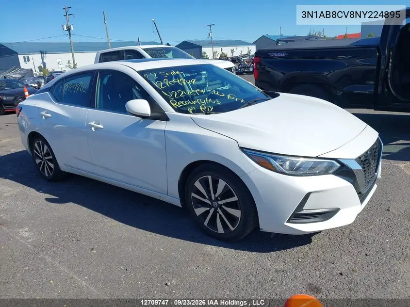 NISSAN SENTRA 2022, VIN 3N1AB8CV8NY224895