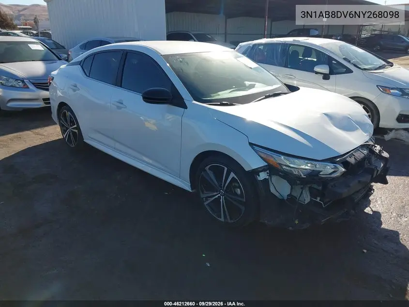 NISSAN SENTRA 2022, VIN 3N1AB8DV6NY268098