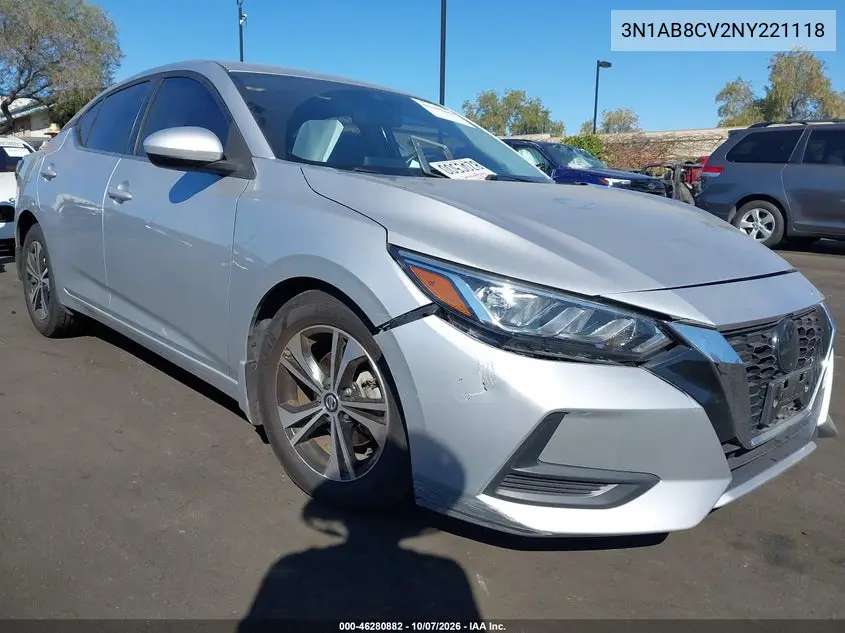 NISSAN SENTRA 2022, VIN 3N1AB8CV2NY221118