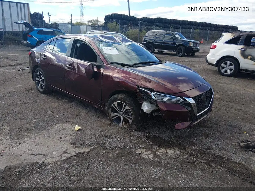 NISSAN SENTRA 2022, VIN 3N1AB8CV2NY307433