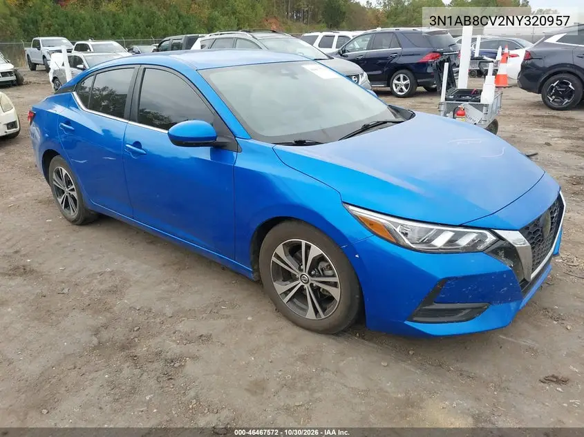 NISSAN SENTRA 2022, VIN 3N1AB8CV2NY320957