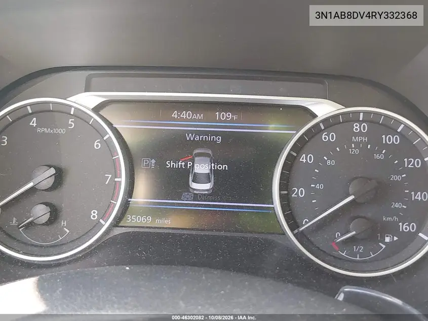 NISSAN SENTRA 2024, VIN 3N1AB8DV4RY332368