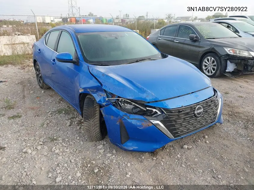 NISSAN SENTRA 2025, VIN 3N1AB8CV7SY280922