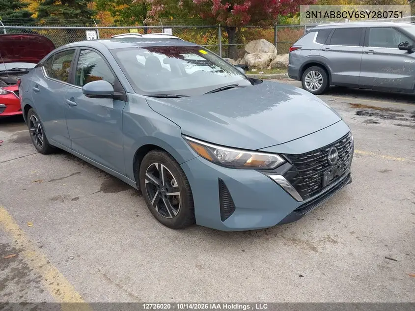 NISSAN SENTRA 2025, VIN 3N1AB8CV6SY280751