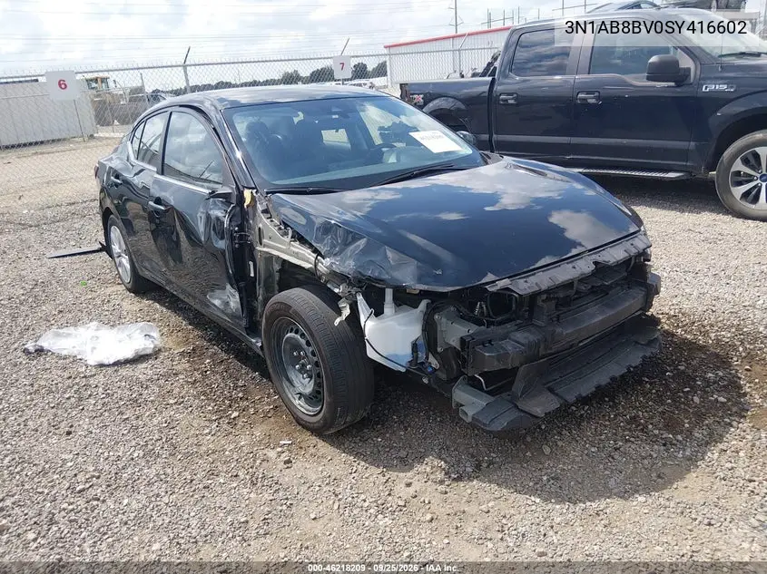 NISSAN SENTRA 2025, VIN 3N1AB8BV0SY416602