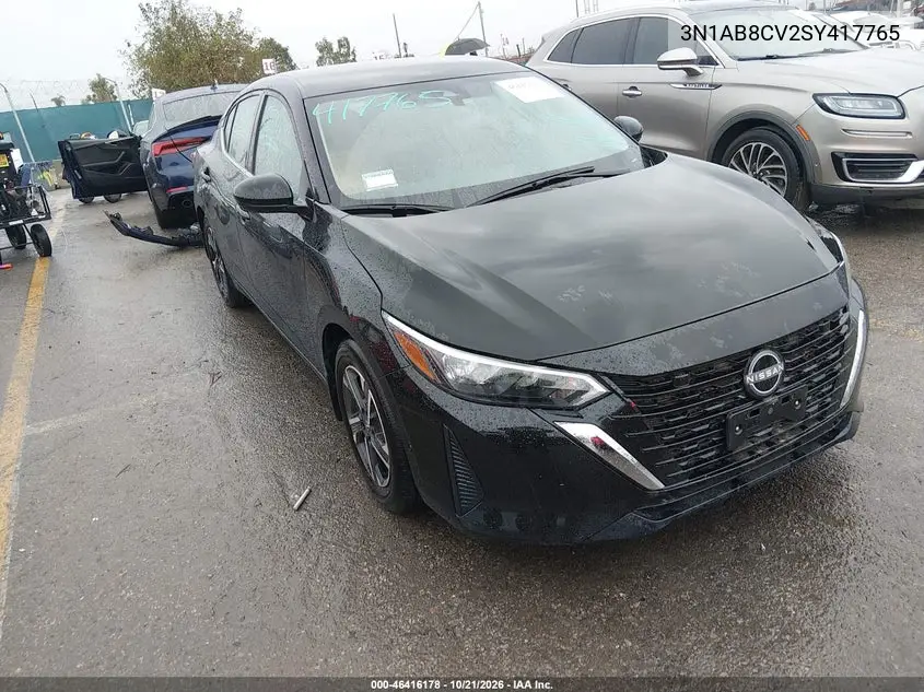 NISSAN SENTRA 2025, VIN 3N1AB8CV2SY417765