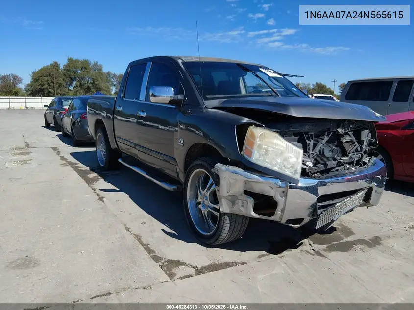 NISSAN TITAN 2004, VIN 1N6AA07A24N565615