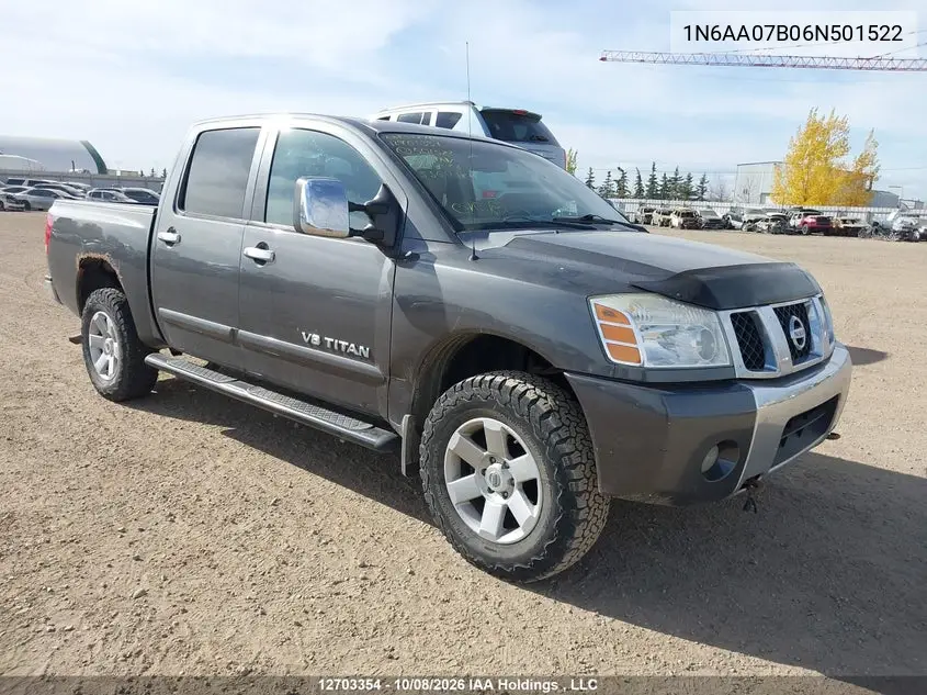 NISSAN TITAN 2006, VIN 1N6AA07B06N501522