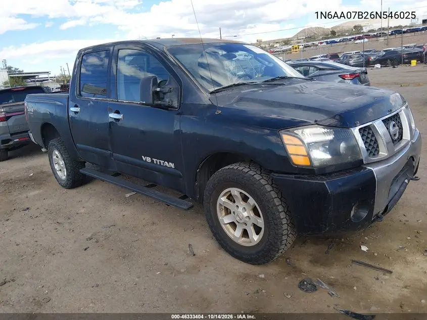 NISSAN TITAN 2006, VIN 1N6AA07B26N546025