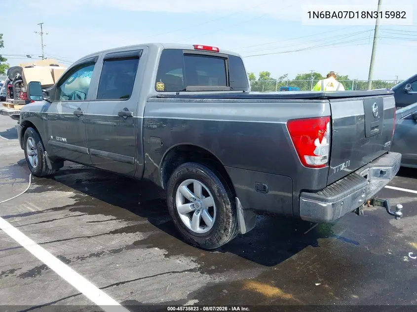 2008 NISSAN TITAN VIN 1N6BA07D18N315982 — фото 3