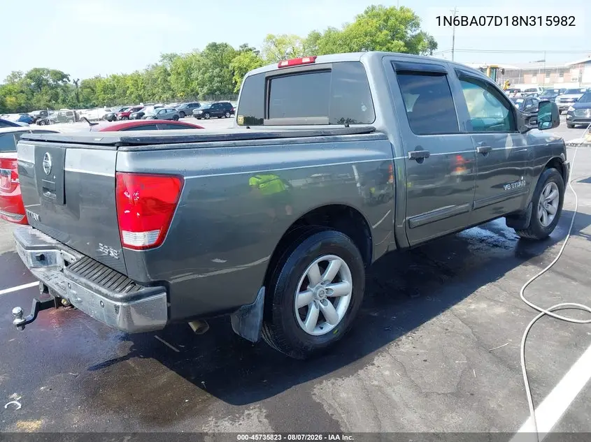 2008 NISSAN TITAN VIN 1N6BA07D18N315982 — фото 4