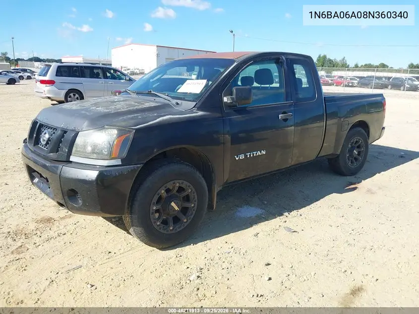 2008 NISSAN TITAN VIN 1N6BA06A08N360340 — фото 2
