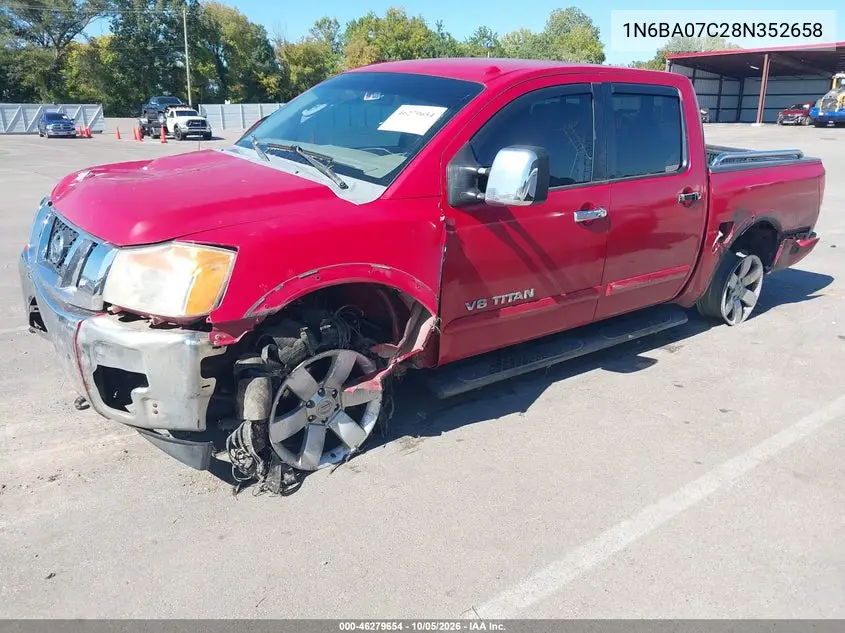 2008 NISSAN TITAN VIN 1N6BA07C28N352658 — фото 2
