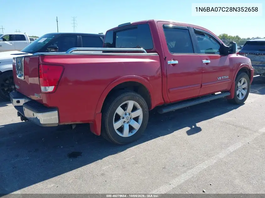 2008 NISSAN TITAN VIN 1N6BA07C28N352658 — фото 4