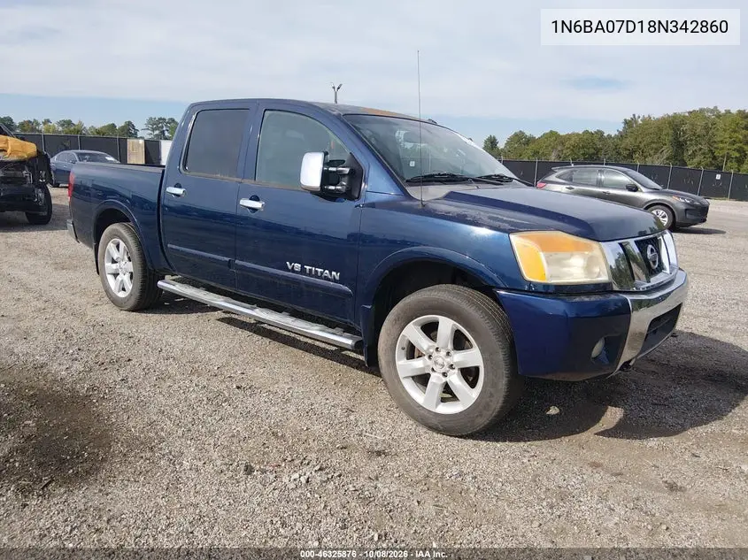 NISSAN TITAN 2008, VIN 1N6BA07D18N342860