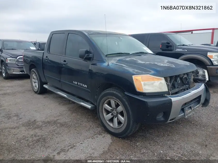 NISSAN TITAN 2008, VIN 1N6BA07DX8N321862
