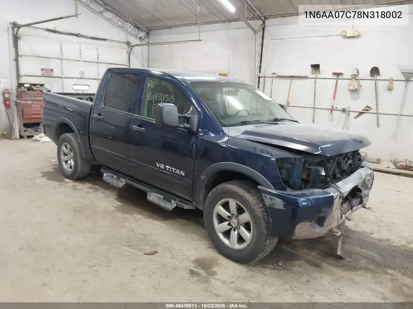 NISSAN TITAN 2008, VIN 1N6AA07C78N318002