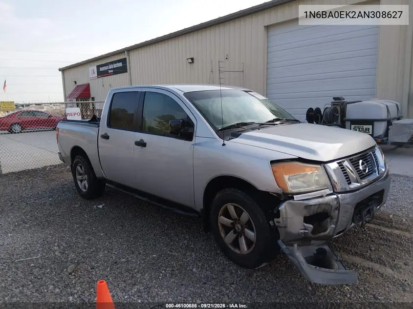 NISSAN TITAN 2010, VIN 1N6BA0EK2AN308627