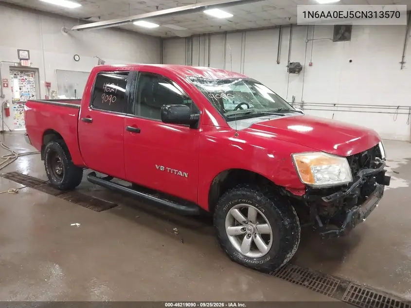 NISSAN TITAN 2012, VIN 1N6AA0EJ5CN313570