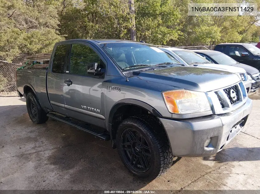 NISSAN TITAN 2015, VIN 1N6BA0CA3FN511429