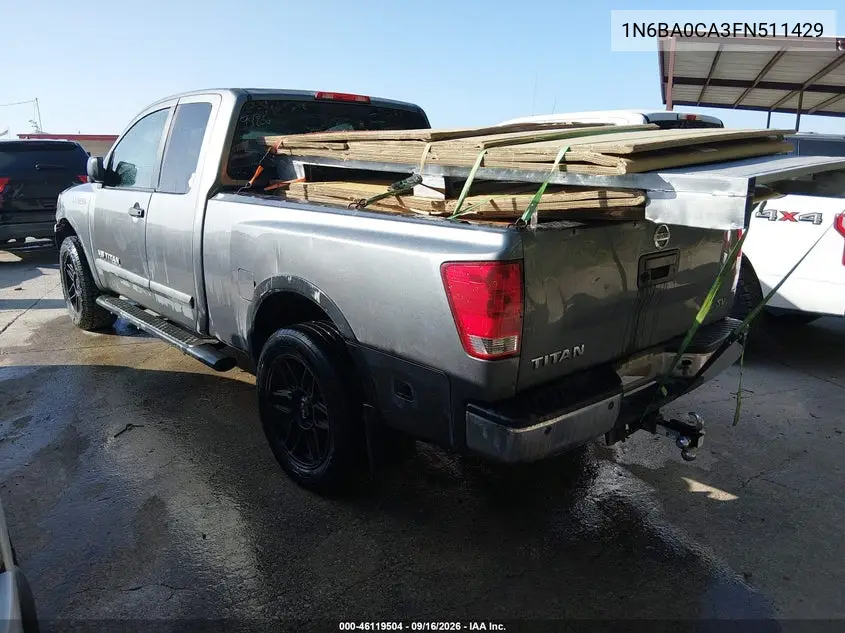2015 NISSAN TITAN VIN 1N6BA0CA3FN511429 — фото 3
