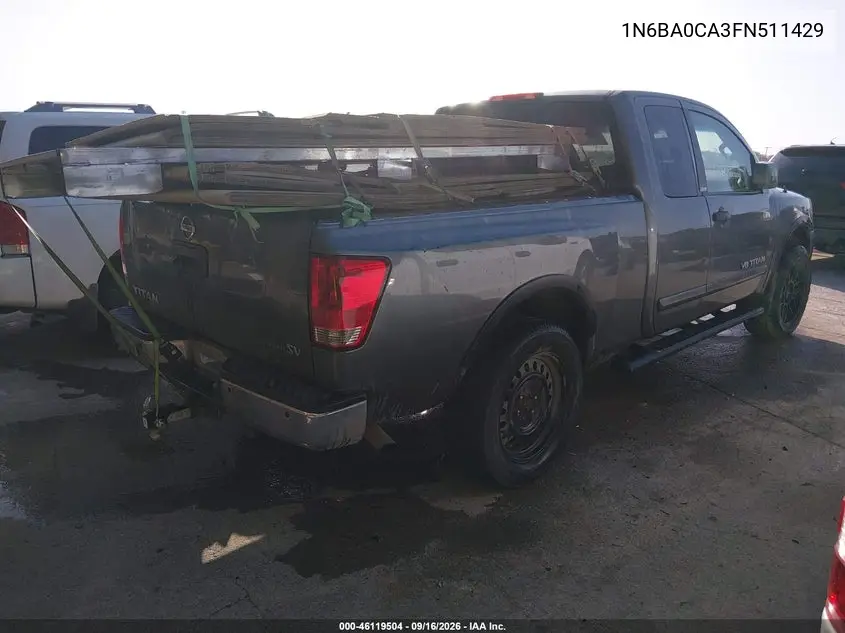 2015 NISSAN TITAN VIN 1N6BA0CA3FN511429 — фото 4