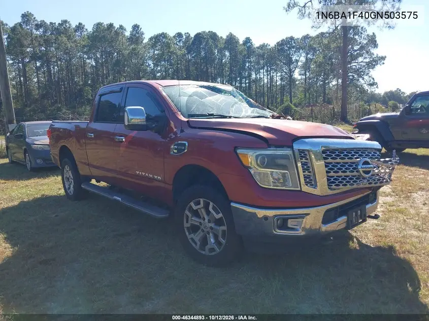 NISSAN TITAN 2016, VIN 1N6BA1F40GN503575