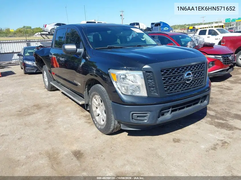 NISSAN TITAN 2017, VIN 1N6AA1EK6HN571652