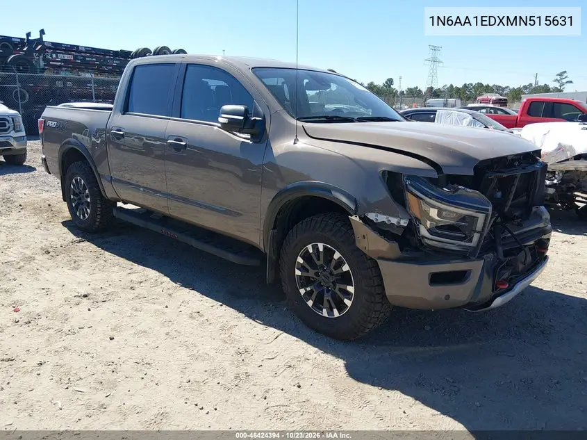 NISSAN TITAN 2021, VIN 1N6AA1EDXMN515631