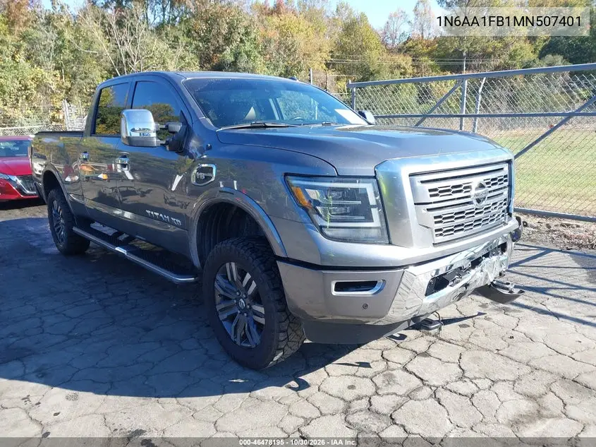 NISSAN TITAN 2021, VIN 1N6AA1FB1MN507401