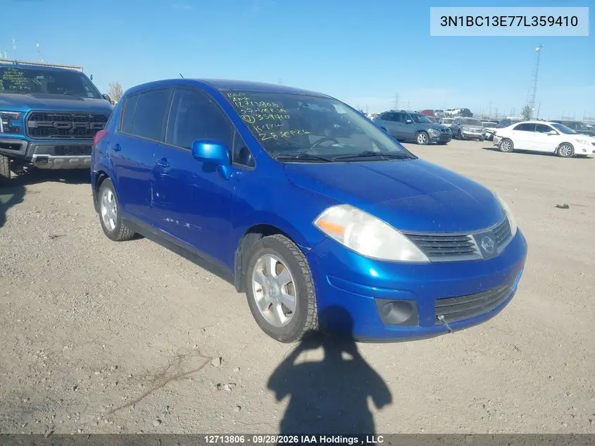 NISSAN VERSA 2007, VIN 3N1BC13E77L359410