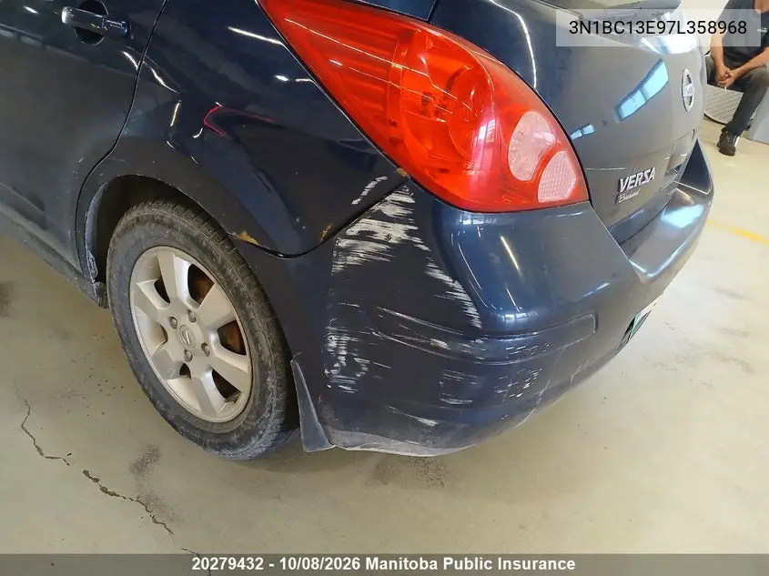 2007 NISSAN VERSA VIN 3N1BC13E97L358968 — фото 10