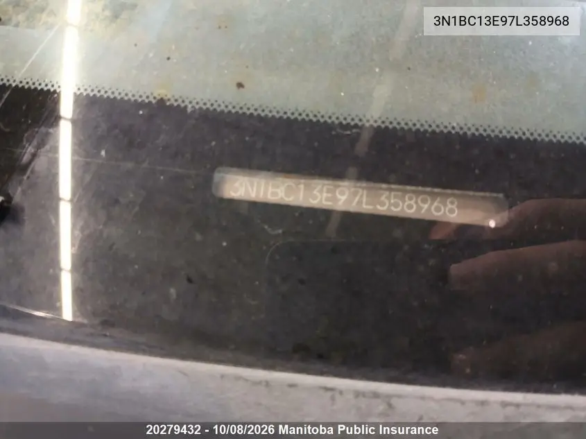 2007 NISSAN VERSA VIN 3N1BC13E97L358968 — фото 12