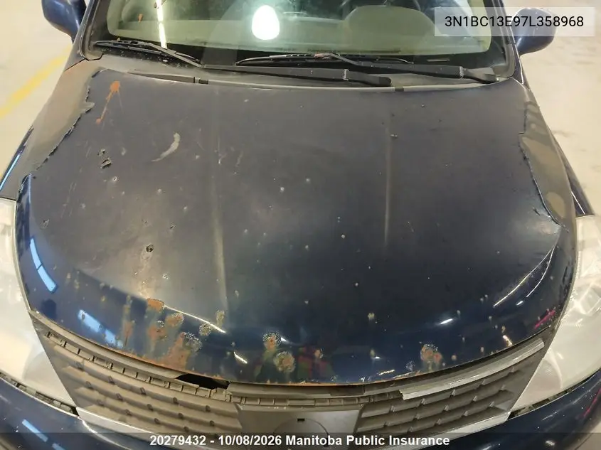 2007 NISSAN VERSA VIN 3N1BC13E97L358968 — фото 3