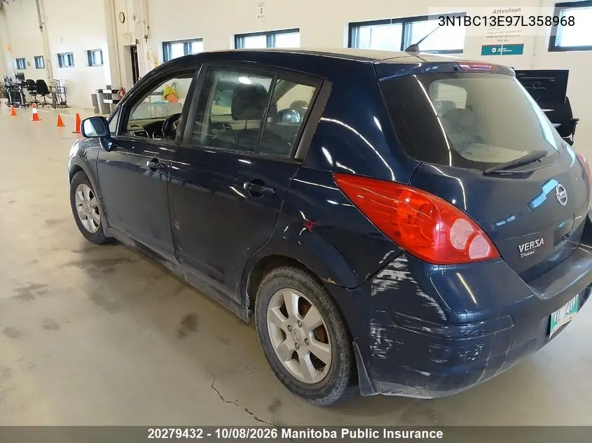 2007 NISSAN VERSA VIN 3N1BC13E97L358968 — фото 7