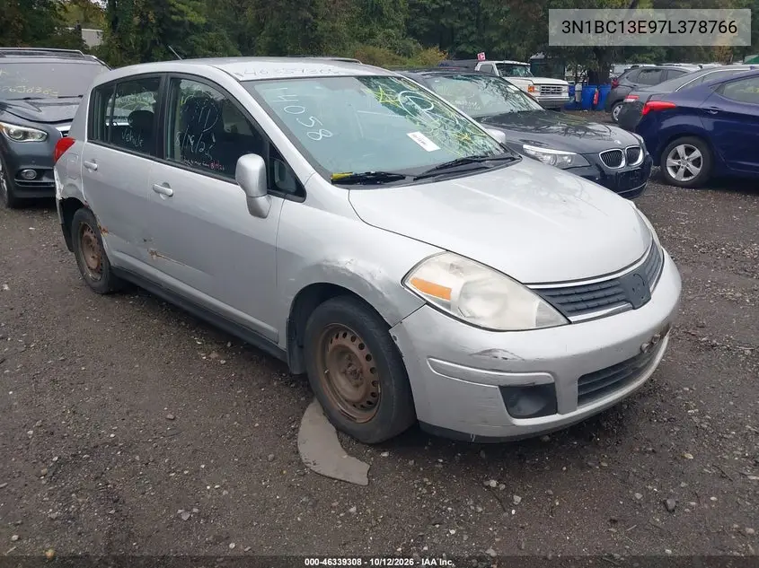 NISSAN VERSA 2007, VIN 3N1BC13E97L378766