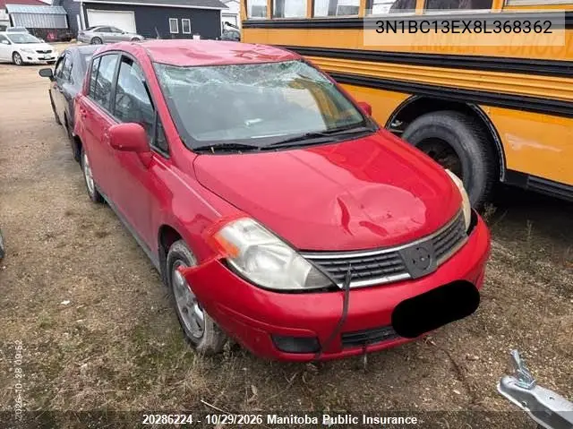 NISSAN VERSA 2008, VIN 3N1BC13EX8L368362