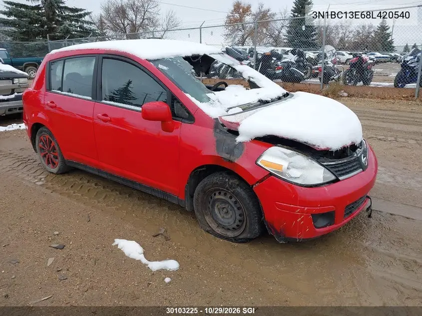 NISSAN VERSA 2008, VIN 3N1BC13E68L420540