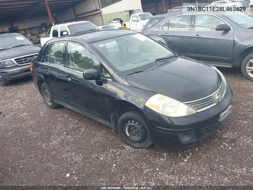 NISSAN VERSA 2008, VIN 3N1BC11E28L463629