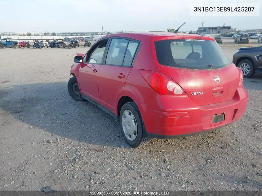 2009 NISSAN VERSA VIN 3N1BC13E89L425207 — фото 3